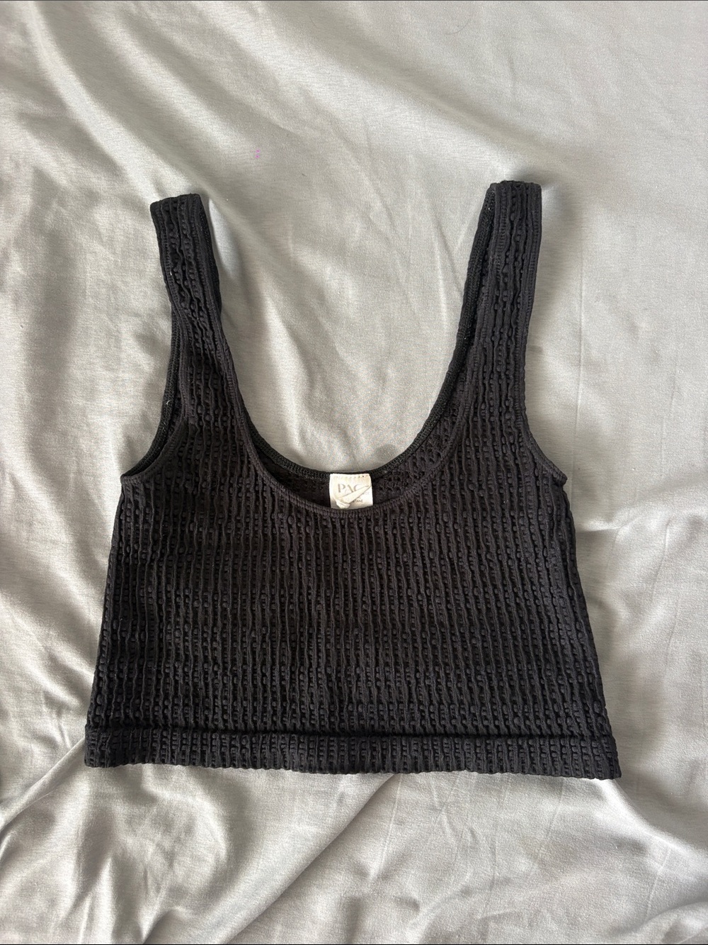Pacsun Black Ribbed Scoop Neck Crop Tank - Women's Top